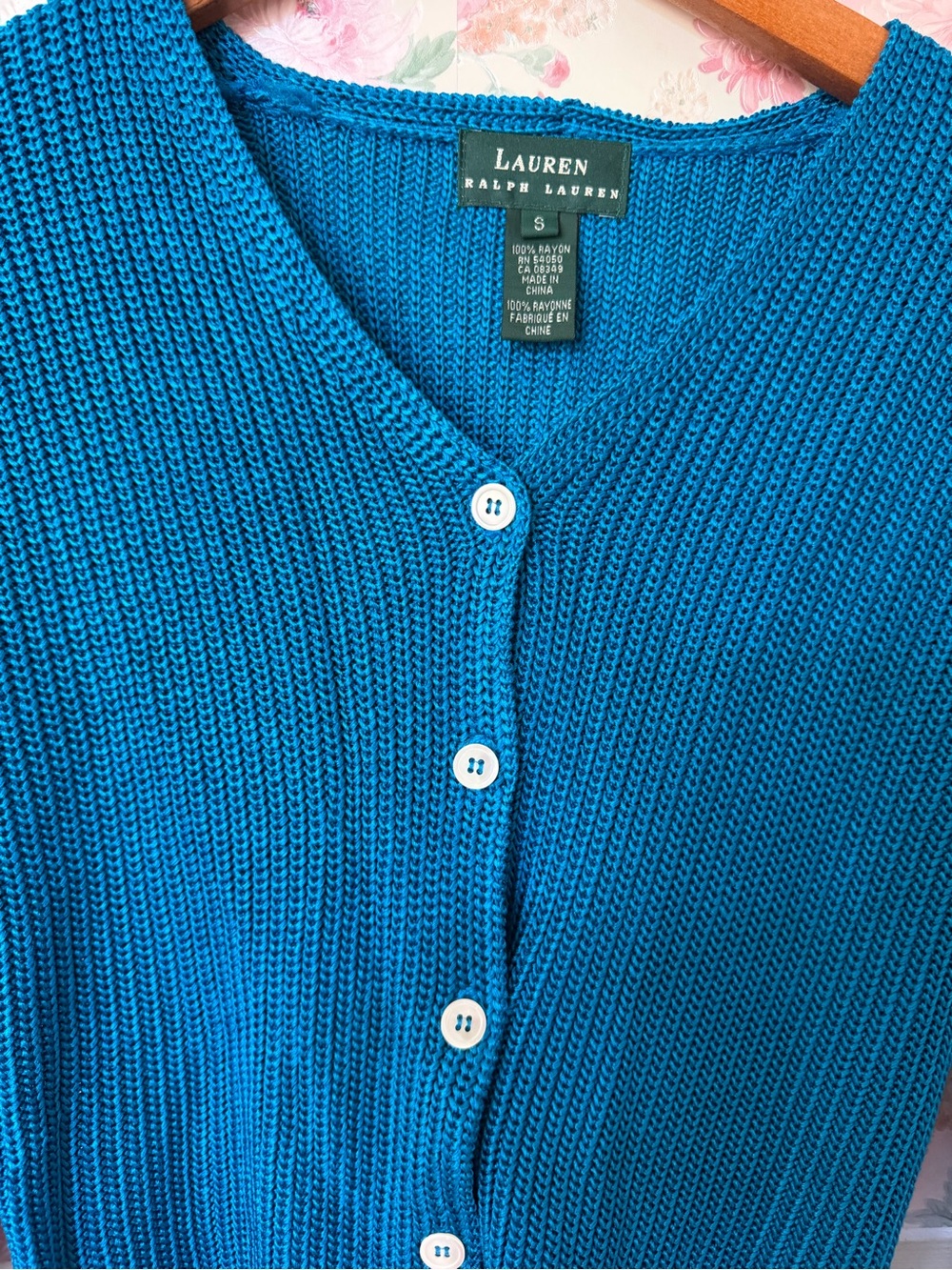 Ralph Lauren Teal Knit Button Cardigan